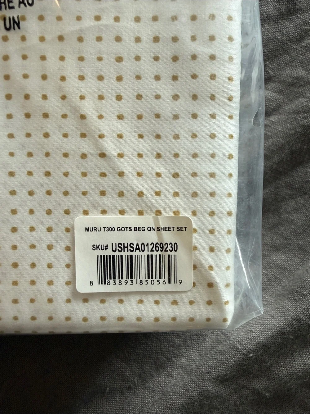 Marimekko Muru Beige Dots Queen Sheet Set